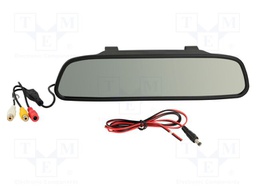 TFT display; 640x480; black; 12VDC,24VDC; 4.3"; Features: NTSC,PAL