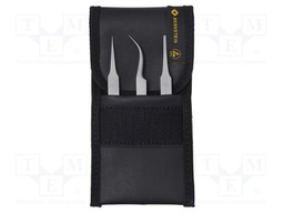 Kit: tweezers; Pcs: 3; for precision works