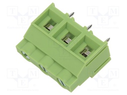 PCB terminal block; angled 90°; 9.52mm; ways: 3; on PCBs; terminal
