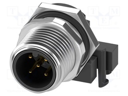 Connector: M12; socket; PIN: 5; male; 60V; angled; IP67; THT; A code