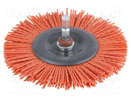 Wheel brush; 100mm; Mounting: 1/4",hexagonal; V: wire