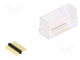 Connector: pin strips; pin header; male; PIN: 10; 1.27mm; SMT; 1x10