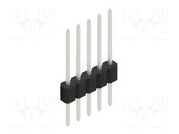 Connector: pin strips; pin header; male; PIN: 5; 1.27mm; THT; 1x5