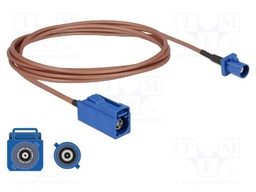 Cable; 1.8m; Fakra C male,Fakra C female; transparent; 50Ω