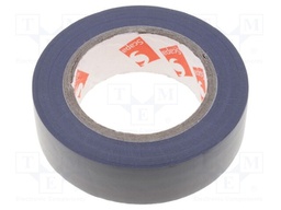Tape: electrical insulating; W: 15mm; L: 10m; D: 0.13mm; grey; rubber