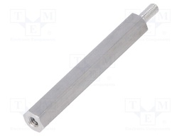 Screwed spacer sleeve; 35mm; Int.thread: M2,5; Ext.thread: M2,5