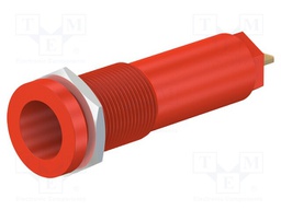 Socket; 4mm banana; 10A; 1kV; Cutout: Ø12.2mm; red; gold-plated