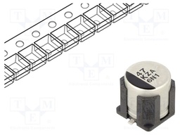 Capacitor: hybrid; 47uF; 80VDC; 1.7A; SMD; ESR: 36mΩ; ZA; ±20%; 10000h