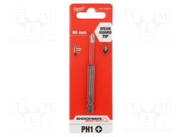 Screwdriver bit; Phillips; PH1; Overall len: 90mm; Kind: impact