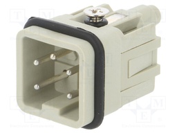 Connector: HDC; male; HDC; PIN: 5; 4+PE; size 1; 10A; 250V; 0.5÷2.5mm2