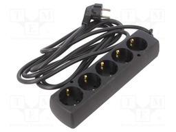 Extension lead; 3x1.5mm2; Schuko; Sockets: 5; PVC; black; Len: 3m