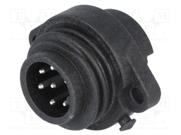 Connector: circular; socket; PIN: 7; male; soldering; silver plated