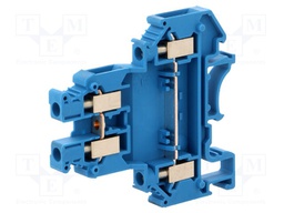 Splice terminal: rail; 0.2÷4mm2; ways: 2; terminals: 4; blue; 32A