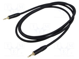 Cable; Jack 3.5mm plug,both sides; 2m; black; Øcable: 6mm; PVC