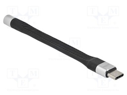 Cable; USB C plug,Jack 3.5mm 3pin socket; black; 0.1m; stereo