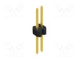 Connector: pin strips; pin header; male; PIN: 2; 1.27mm; THT; 1x2