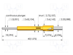 Test needle; Spring compression: 4mm; 5mm; 5A; steel; Ø: 2.25mm