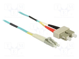 Fiber patch cord; OM3; LC/PC,SC/PC; 1m; 50/125um; LSZH; beige