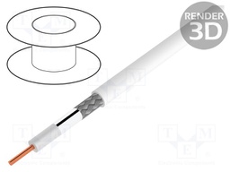 Wire: coaxial; SAT-KOAX-1.1/4.8; solid; Cu; PVC; white; 100m