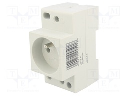 E-type socket; 10A; Mounting: DIN; 230VAC