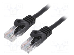 Patch cord; U/UTP; 6; stranded; CCA; PVC; black; Len: 0.5m; 26AWG