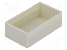 Enclosure: designed for potting; X: 33mm; Y: 58mm; Z: 19.7mm; ABS