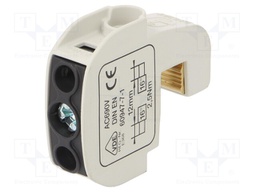 Splice terminal: rail; 16mm2; ways: 1; terminals: 2; black; 690V