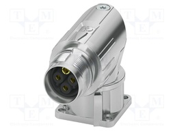 Connector: M17; socket; M17 PRO; PIN: 4; 630V; 25A; IP67; 3+PE; angled