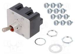 Switch: toggle; Pos: 3; 4PDT; ON-ON-ON; 6A/230VAC; 20A/28VDC; IP67