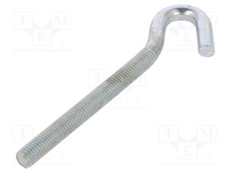 Hook; angular; steel; zinc; Thread len: 95mm; Overall len: 140mm