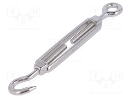 Turnbuckle; acid resistant steel A4; for rope; hook/eye; Ø: 8mm