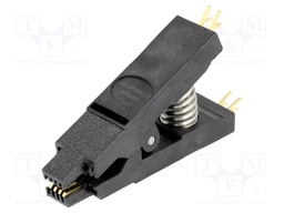 Test clip; SOIC; PIN: 8; black; gold-plated