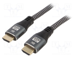 Cable; HDMI 2.1; HDMI plug,both sides; 3m; black; Core: Cu