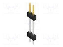 Connector: pin strips; pin header; male; PIN: 2; 2.54mm; THT; 2x1