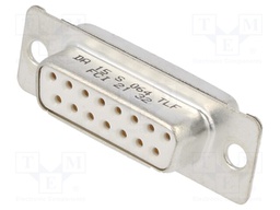 D Sub Connector, DB15, Standard, Receptacle, FCI D Series, 15 Contacts, DA, Solder Cup
