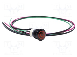 Switch: vandal resistant; SPST-NO; 2A/36VDC; IP67; OFF-(ON); Ø16mm