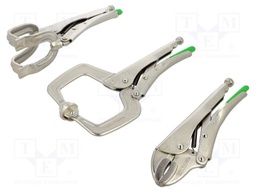 Tools set: pliers; for profiles,Morse's,locking; 3pcs.