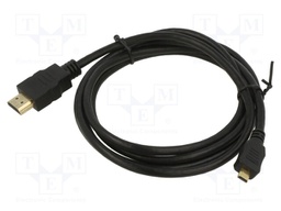 Cable; HDMI 1.4; HDMI plug,micro HDMI plug; 1.8m; black