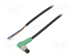Connection lead; M8; PIN: 4; angled; 5m; plug; 30VAC; 4A; -25÷90°C