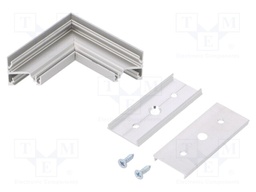 Connector 90°; silver; aluminium; Application: CORNER14; anodized