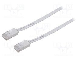 Patch cord; U/UTP; 6; stranded; Cu; PVC; white; Len: 5m; 32AWG