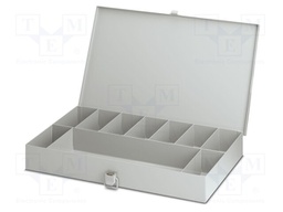Container: compartment box; metal