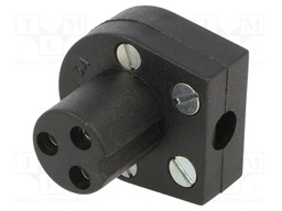 Connector: circular; plug; female; PIN: 3; for cable; soldered; 3A