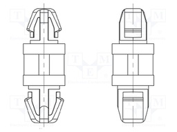 PCB distance; polyamide 66; L: 8mm; latch/latch; Colour: natural
