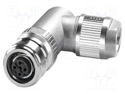 Connector: M12; plug; PIN: 4; 48V; angled; IP65; push-lock; A code