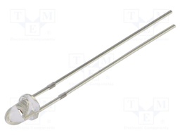 LED; yellow; 3mm; 50000mcd; 15°; Front: convex; 2.1÷2.6VDC; -30÷85°C