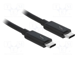 Cable; bidirectional,Thunderbolt 3; USB C plug,both sides; 1m