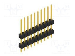 Connector: pin strips; pin header; male; PIN: 10; 2.54mm; THT; 1x10