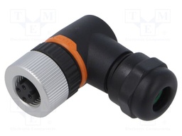 Connector: M12; plug; PIN: 4; female; D code-Ethernet; for cable