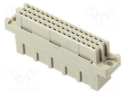 Enclosure: for DIN connectors; male; PIN: 48; a+b+c; THT; straight